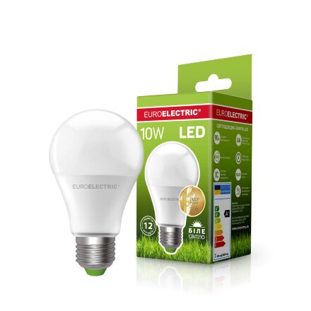 Світлодіодна лампа EUROELECTRIC LED А60 10W E27 4000K 220V