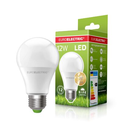 Світлодіодна лампа EUROELECTRIC LED А60 12W E27 4000K 220V