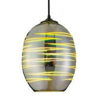 Світильник підвісний LASER Е27 3D-ефект овальний хром