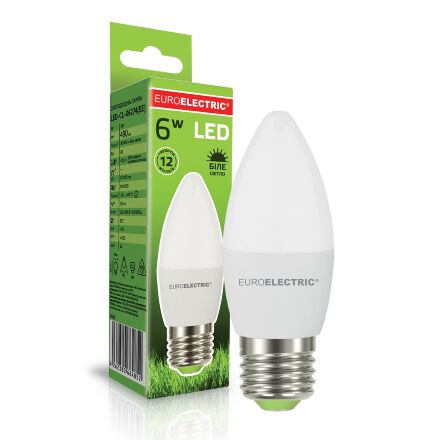 LED Лампа EUROELECTRIC CL 6W 490Lm E27 4000K