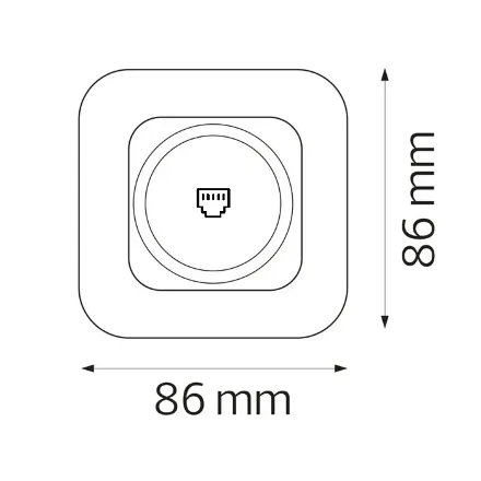 Розетка телефонна біла ELA