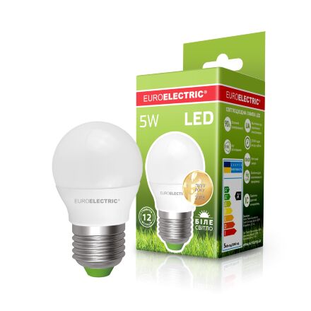 Світлодіодна лампа EUROELECTRIC LED G45 5W E27 4000K 220V