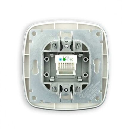 Розетка телефонна срібло ELA