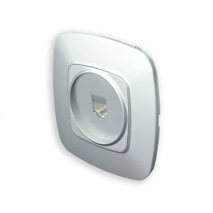 Розетка телефонна срібло ELA