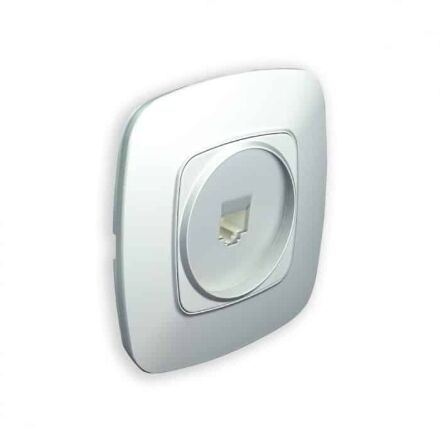 Розетка телефонна срібло ELA