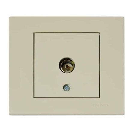 Розетка ТВ прохідна кремова GRANO