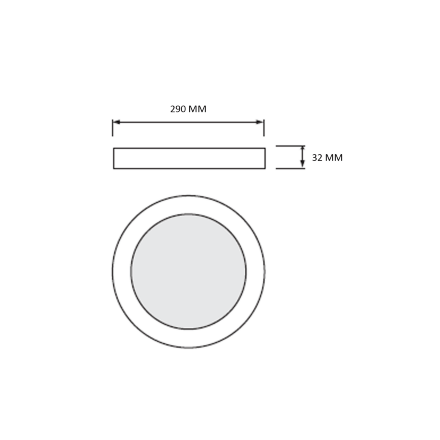 Світлодіодний світильник MILENA-36 3CCT 36W чорний