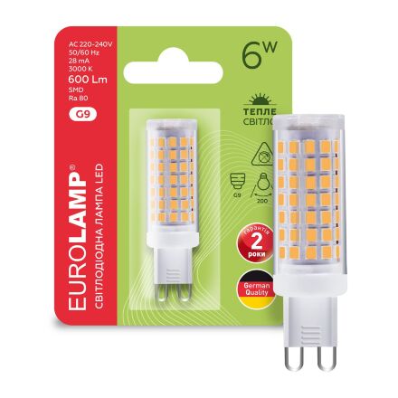 Світлодіодна лампа EUROLAMP LED G9 6W 600Lm 3000K