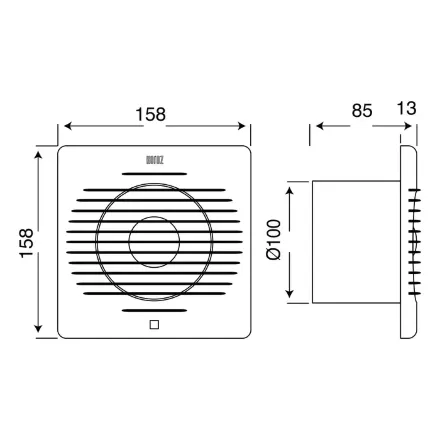 Вентилятор 12W (10 см) дим