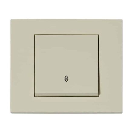 Вимикач прохідний 1-клавішний кремовий GRANO