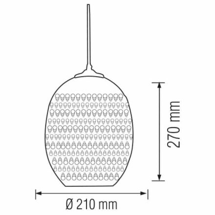 Світильник підвісний QUANTUM Е27 3D-ефект овальний хром