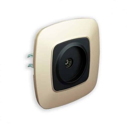 Розетка ТВ чорний-золото ELA