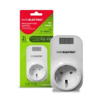 Реле контролю напруги в розетку Euroelectric 16А 3.5 кВт 150V-210V 230V-280V