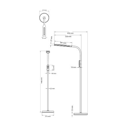 Світлодіодний торшер NORMAN 15W чорний