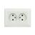 Розетка подвійна без заземлення біла ODAK
