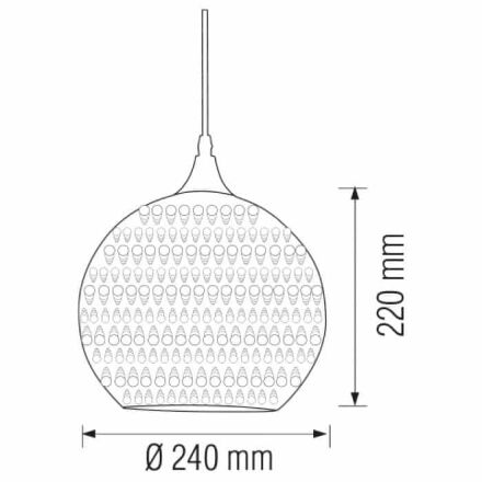 Світильник підвісний QUANTUM Е27 3D-ефект круглий мідь