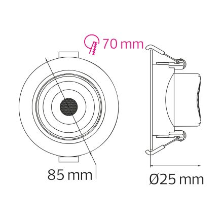 Світлодіодний світильник NORA PRO-5 5W 3000K-4500K-6000K