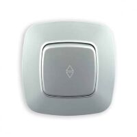 Вимикач прохідний 1-клавішний срібло ELA