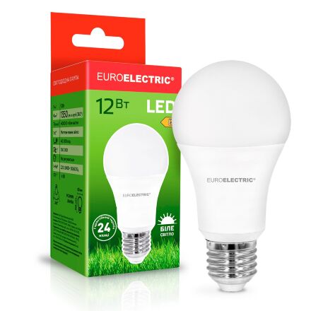 Світлодіодна лампа Euroelectric LED А60 12W 1100 Lm E27 4000K