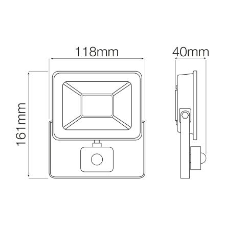 Прожектор світлодіодний з датчиком PARS/S-20 20W 6400K