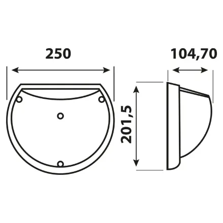 Світильник пластиковий Акуа Півмісяць Опал білий