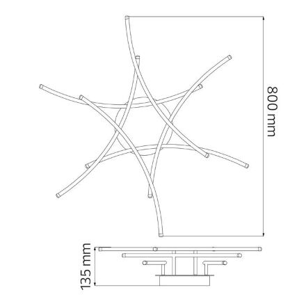Світлодіодна люстра AMOR 50W 4000K чорний