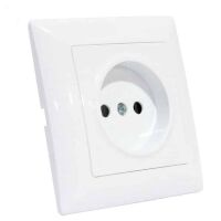 Розетка одинарна без заземлення біла TINA