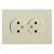 Розетка подвійна без заземлення кремова GRANO