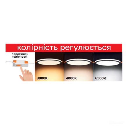 Світлодіодний світильник врізний PAULA-18 3CCT 18W