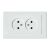 Розетка подвійна без заземлення біла MINA