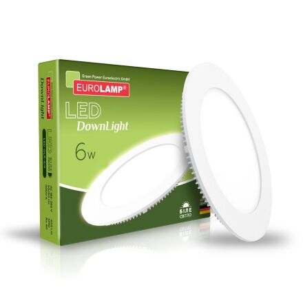 Світлодіодний світильник EUROLAMP круглий Downlight 6W 4000K