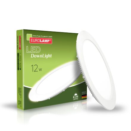 Світлодіодний світильник EUROLAMP круглий Downlight 12W 4000K
